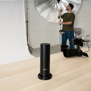 Maiama Aroma Midi Black Aroma Diffuser in a studio for commercial use, blending fragrance and style