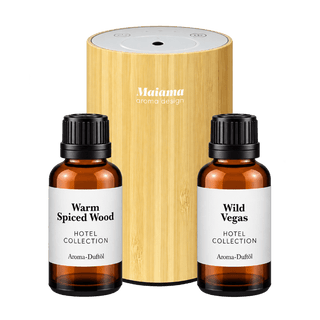 MINI Aroma Diffuser Bamboo Set mit 2x 20ml Duftöl - Maiama Aroma Design