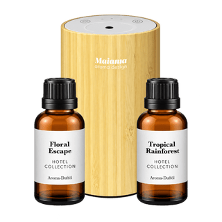 MINI Aroma Diffuser Bamboo Set mit 2x 20ml Duftöl - Maiama Aroma Design