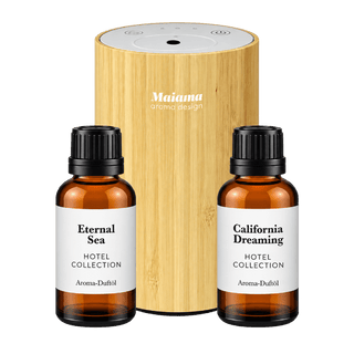 MINI Aroma Diffuser Bamboo Set mit 2x 20ml Duftöl - Maiama Aroma Design