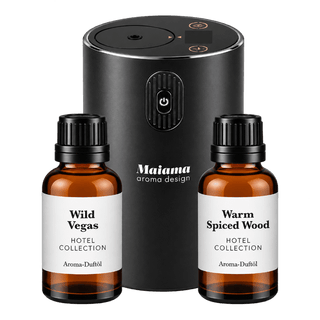 Mini Aroma Diffuser Digital Set mit Akku 2x 20ml Duftöl - Maiama Aroma Design