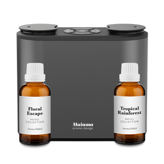 Mini Duo Diffuser Set mit zwei Flaschen blumiger Duftstill Floral Escape Tropical Raindorest