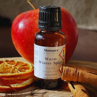Warm Winter Spice Duftflasche mit Dekoration Apfel, Orange, Zimt