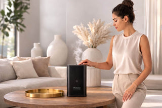 Frau mit Maxi Diffuser Wohnzimmer