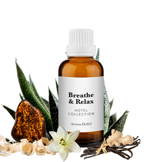 Flasche Breathe & Relax Aroma Duftöl für Diffuser mit warmem Duftstil